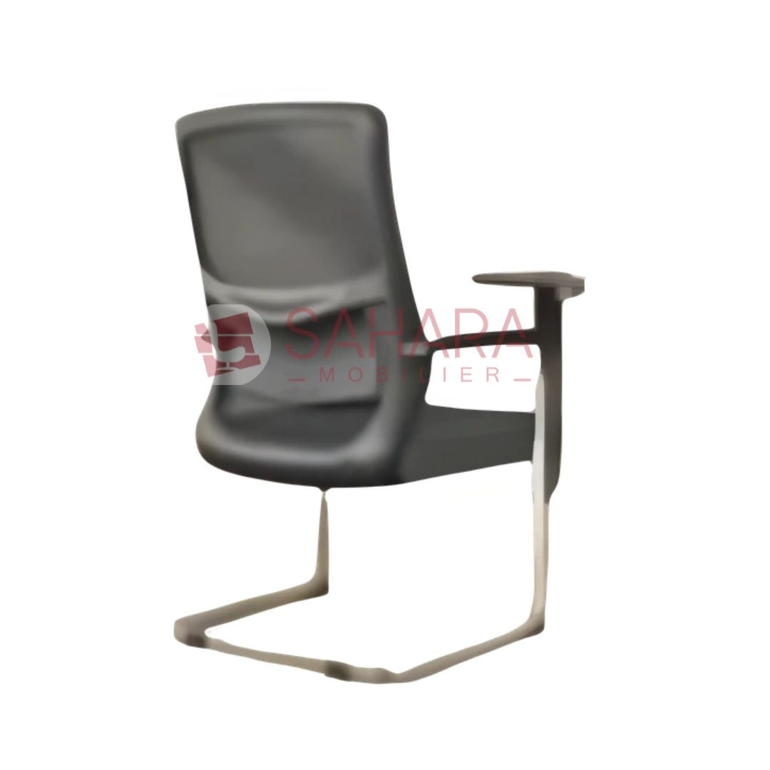 fauteuil visiteur en MeSH avec accoudoirs fixe sur le dossier et support lombaire