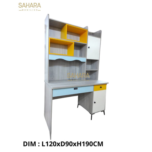 Bureau enfant d'écriture avec rangement et tiroir