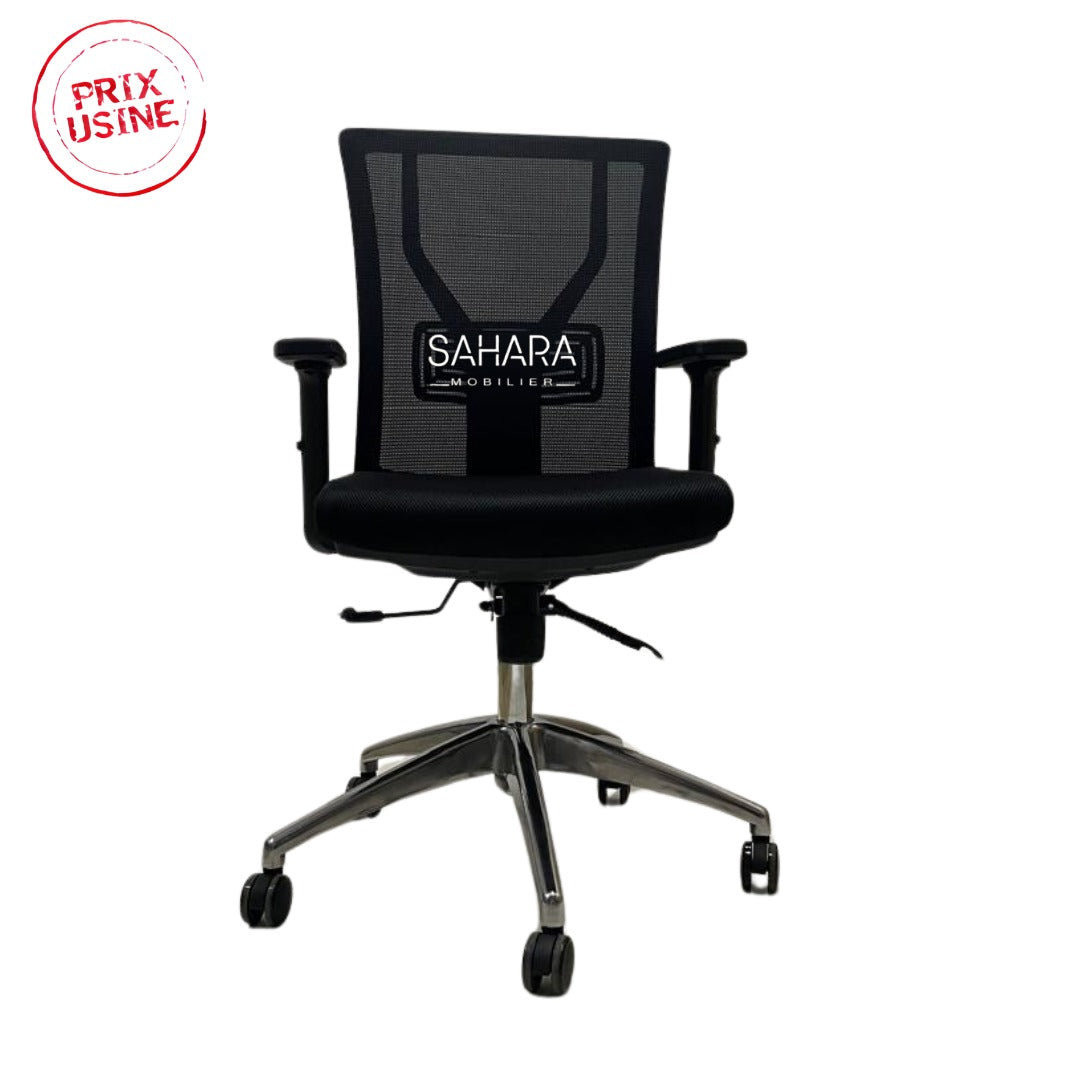 Fauteuil de direction en MEsh sans têtière avec roulettes chromé