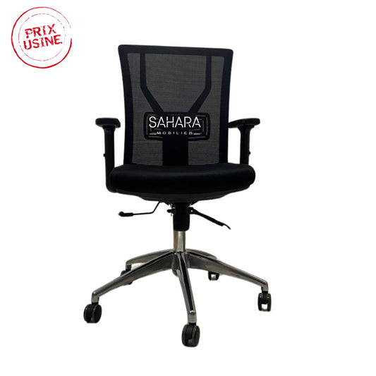 Fauteuil de direction en MEsh sans têtière avec roulettes chromé