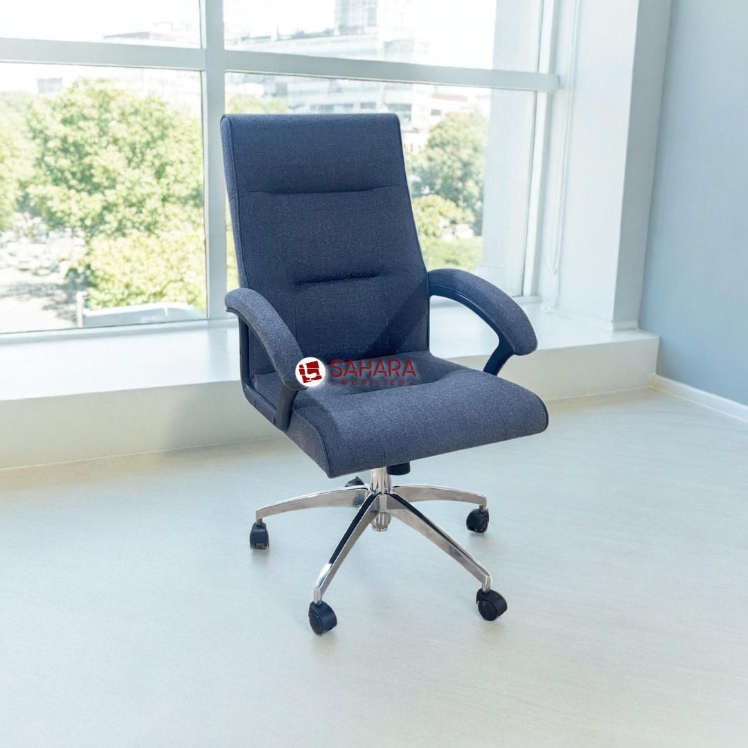 fauteuil direction de bureau sur piètement de 5 branches chromé