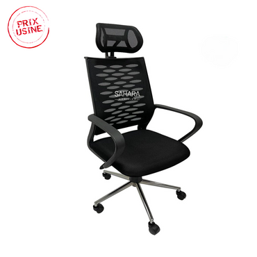 fauteuil en mesh avec têtiere réglable en hauteur