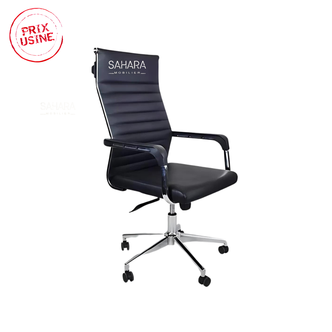 fauteuil en simili cuir avec tetiere intégré structure monocoque, les accoudoirs sont fixés sur le dossier et l'assise