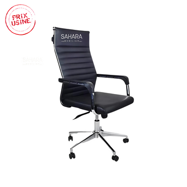 fauteuil en simili cuir avec tetiere intégré structure monocoque, les accoudoirs sont fixés sur le dossier et l'assise