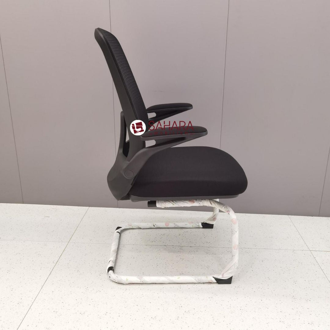 siège visiteur pour bureau en MeSH, piétement luge, accoudoirs réglables dossier en MeSH