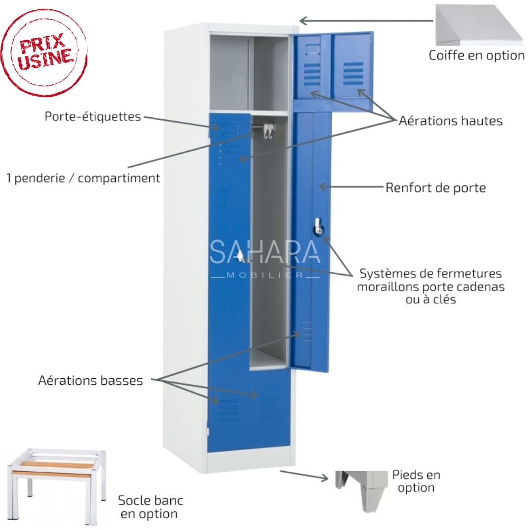 Descriptif technique pour les vestiaire casier en forme LZ