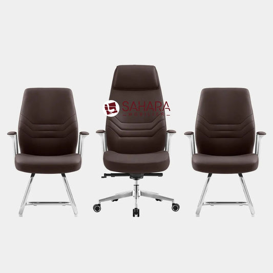 Structure :
Cadre en métal chromé résistant à la corrosion, garantissant durabilité et stabilité.
Revêtement :
Similicuir de haute qualité, facile à nettoyer et résistant à l’usure.
Rembourrage :
Assise et dossier rembourrés avec une mousse haute densité pour un confort prolongé