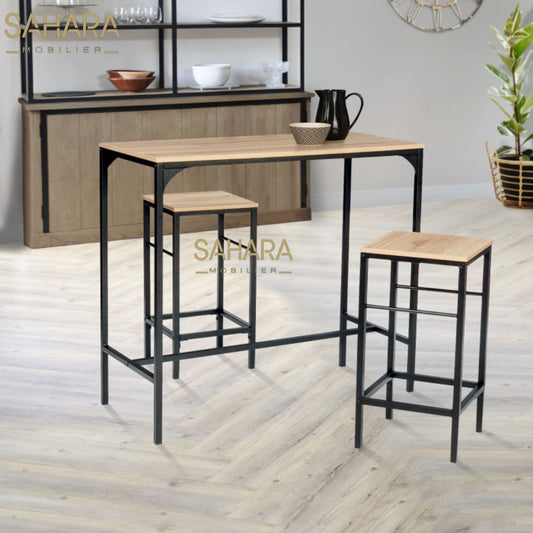 LOT DE 2 TABOURETS DE BAR DETROIT DESIGN INDUSTRIEL Réf B2760