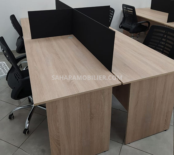 Bureau bench 4 positions avec caissons Réf. B1775