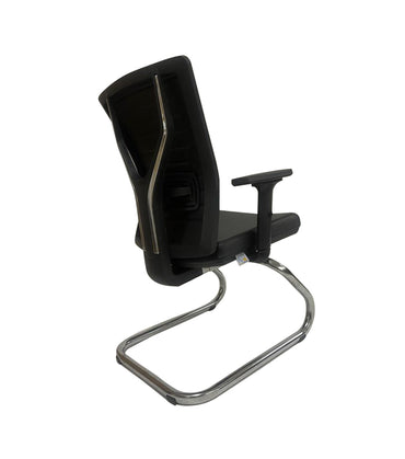 Fauteuil visiteur ARMONI Noir en simili cuir Réf. B1835