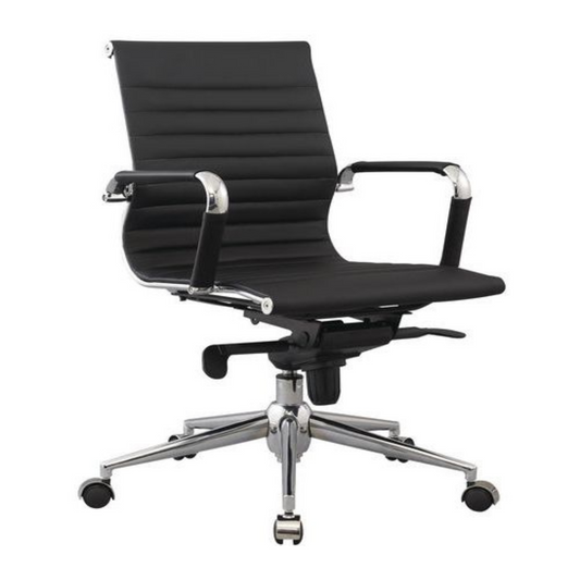 Fauteuil opérateur GIGA Noir en simili cuir piètement