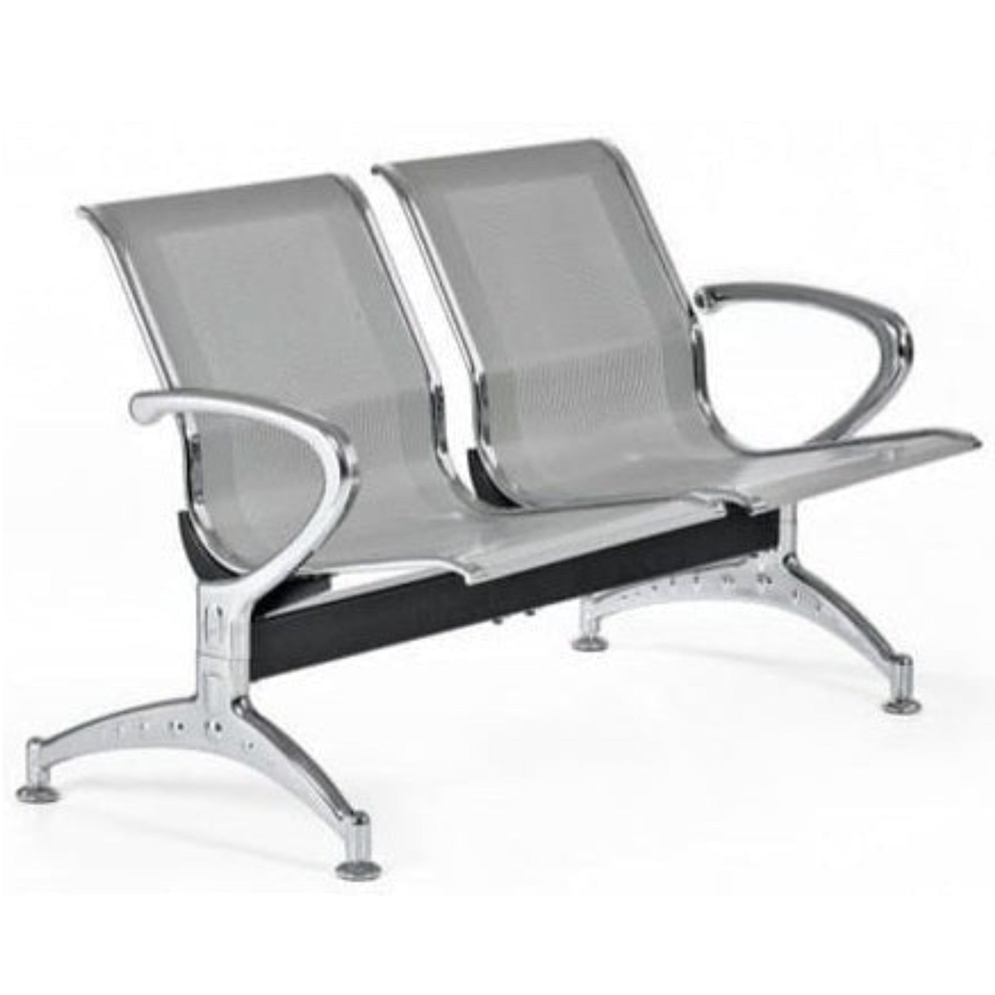 Banquette de réception 2 places galvanisé avec 2 accoudoirs.