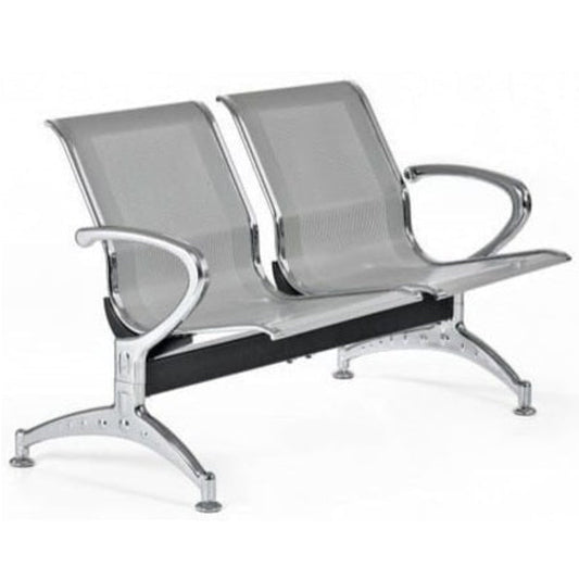 Banquette de réception 2 places galvanisé avec 2 accoudoirs.