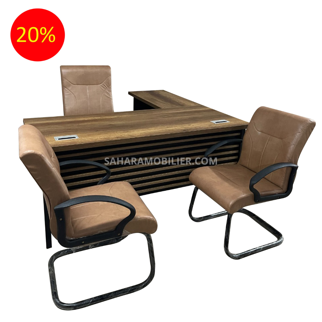 Ensemble Bureau OTTAWA avec retour et caisson et chaise Réf. A0855