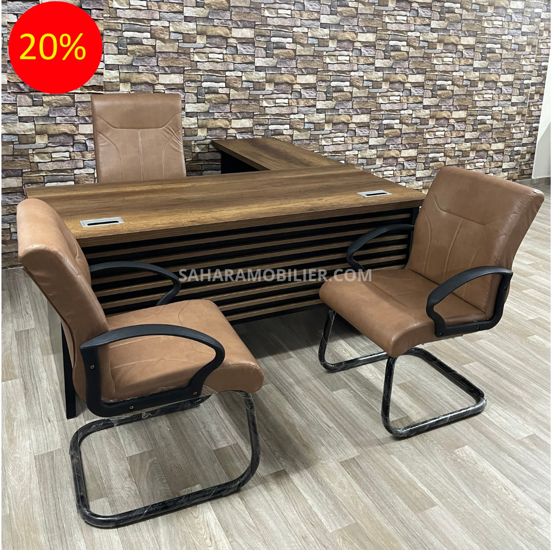 Ensemble Bureau OTTAWA avec retour et caisson et chaise Réf. A0855