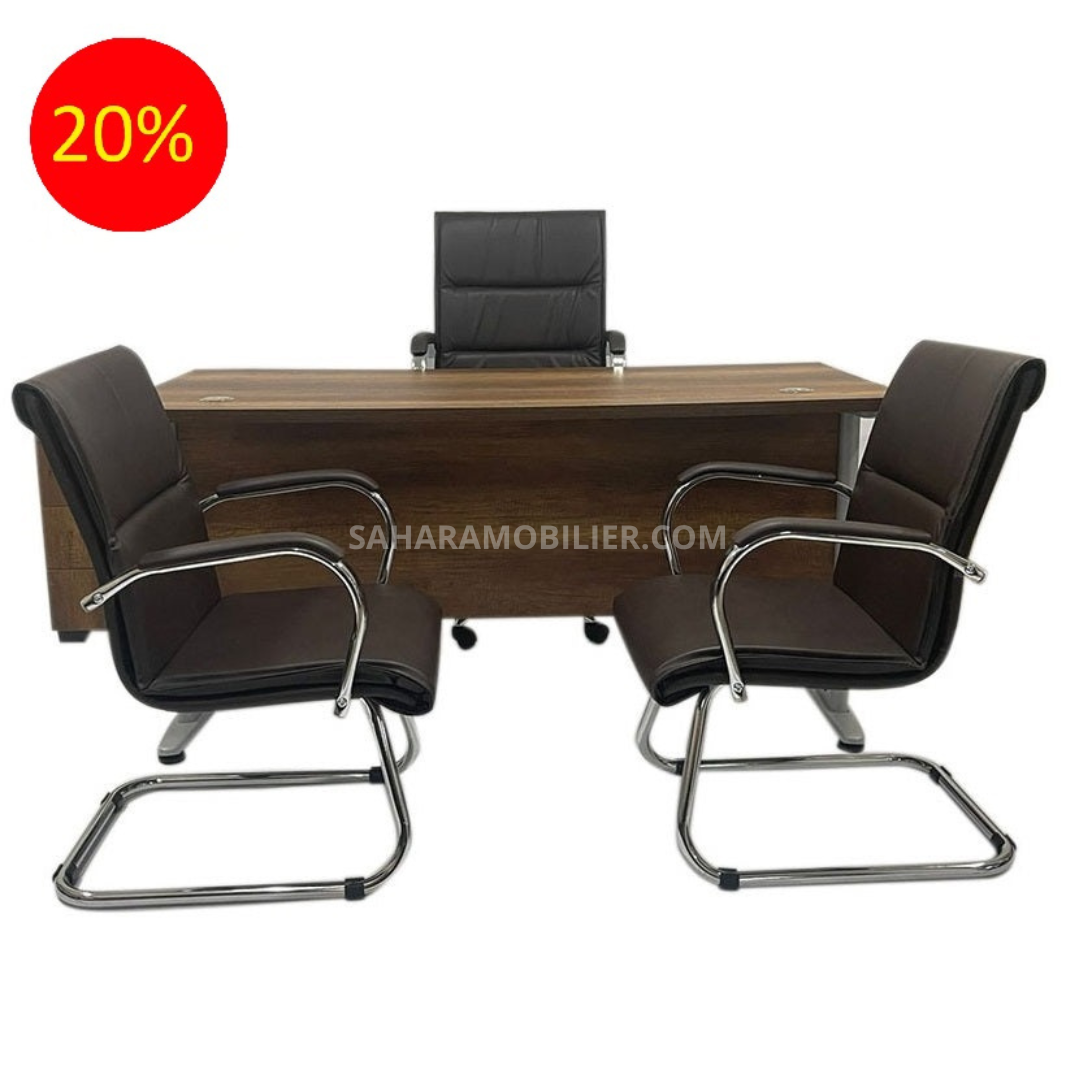 Ensemble Bureau AGADIR avec caisson et chaises Réf. B1794