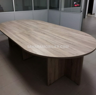 Table de réunion ovale en Bois 2400 x 1200 mm A0557