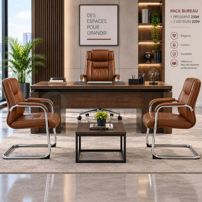 Pack fauteuil en simili cuir Réf C1238