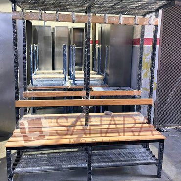 Bancs avec support porte manteaux Réf B4464