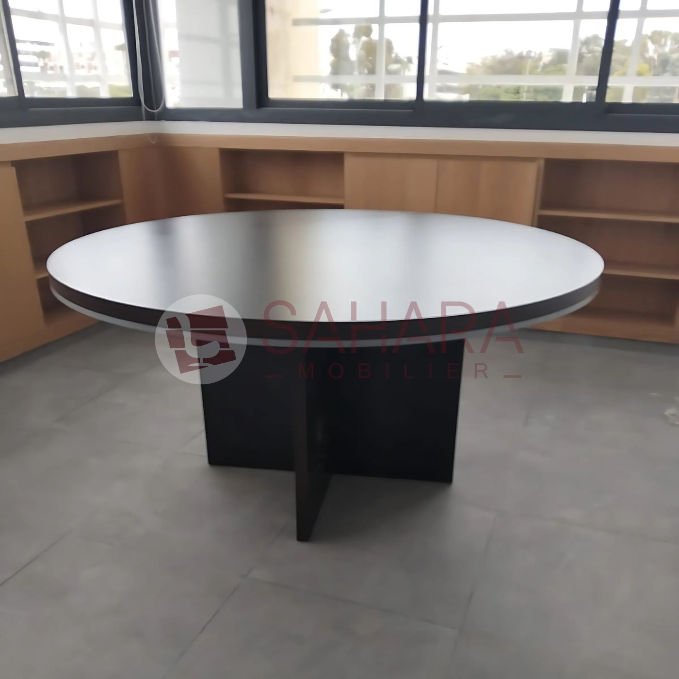 Table de réunion ronde en bois 120 cm Réf. A0499