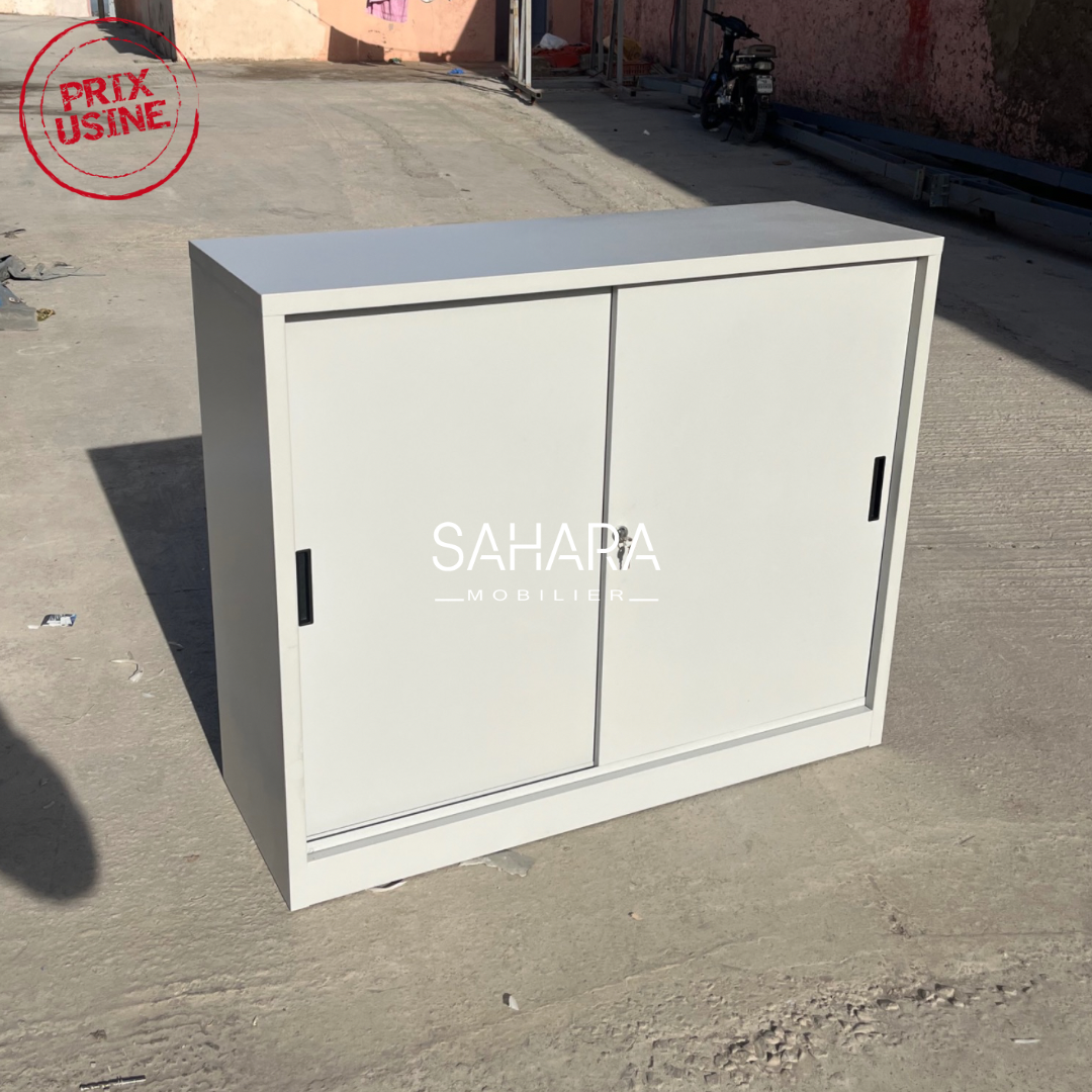 Armoire_basse_metallique_avec_2_portes_coulissantes_2 en gris