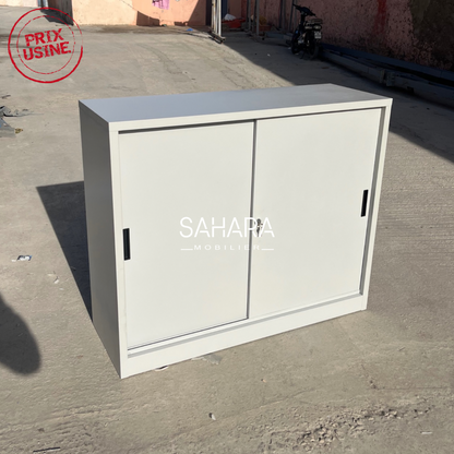 Armoire_basse_metallique_avec_2_portes_coulissantes_2 en gris