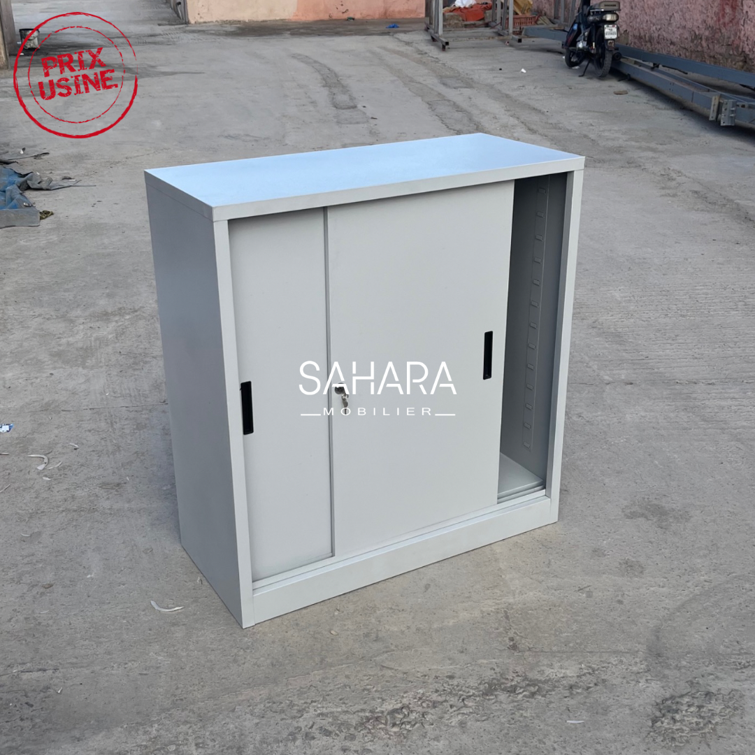Armoire_basse_metallique_avec_2_portes_coulissantes_2 en gris