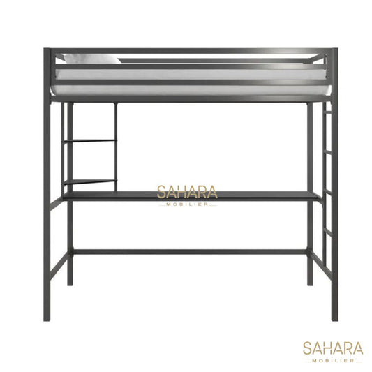 Lit mezzanine en métal avec bureau intégré Réf B2748