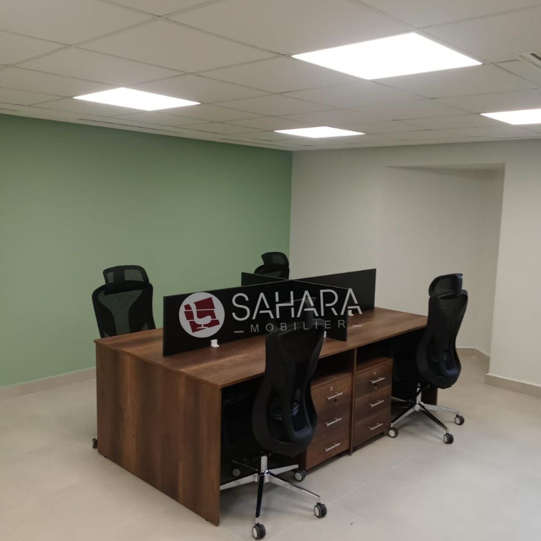 Bureau Bench '4 positions avec caisson suspendu pour les open space
