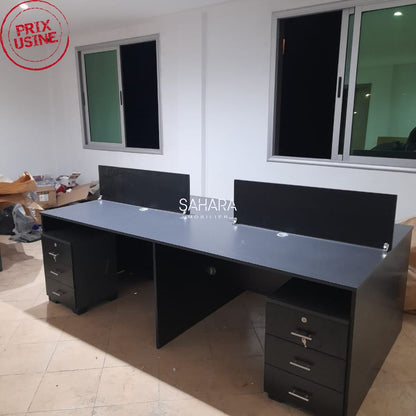 Bureau Bench 4 positions avec caissons Réf. B2151