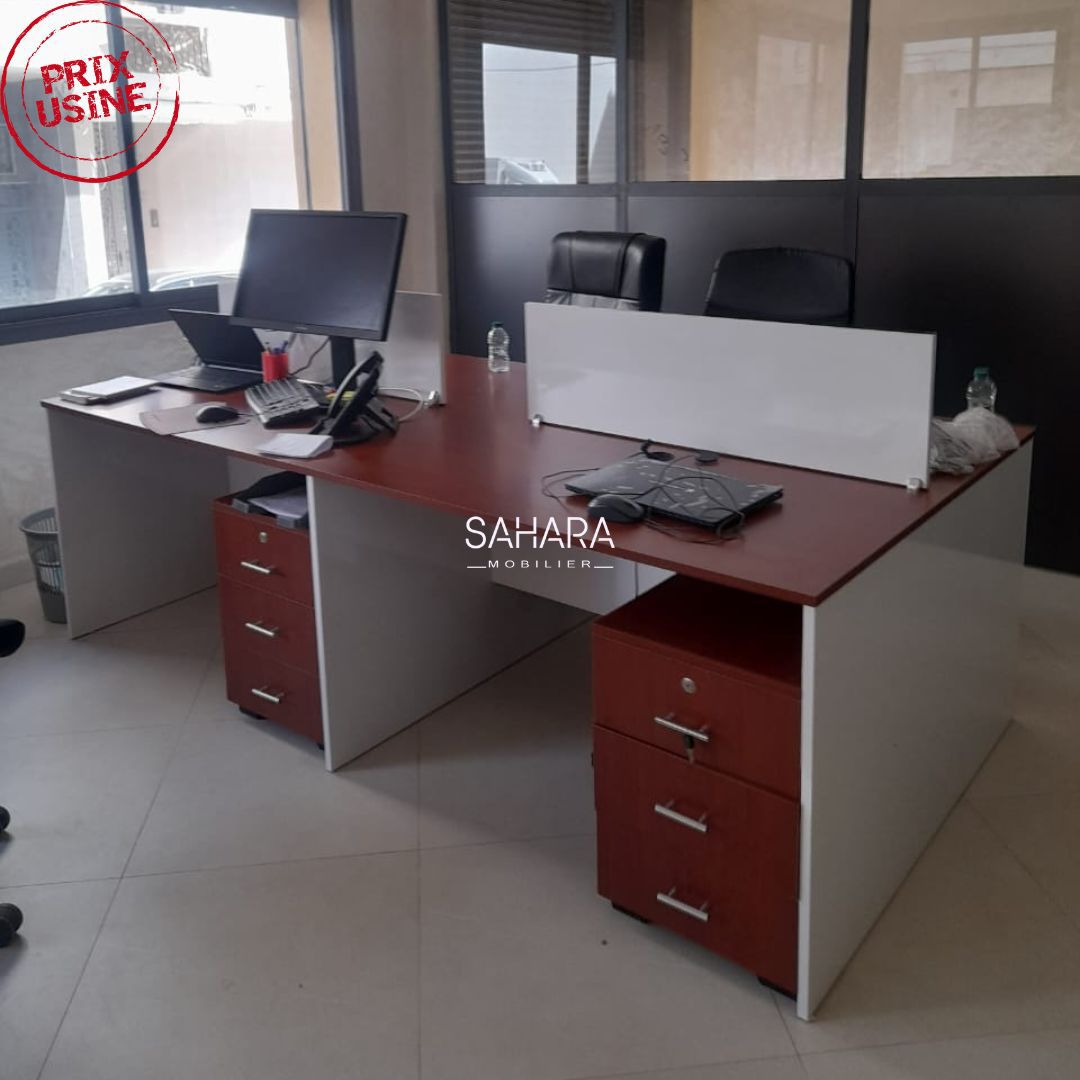 Bureau Bench 4 positions avec caissons Réf. B2151