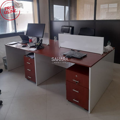Bureau Bench 4 positions avec caissons Réf. B2151