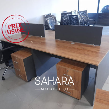 Bureau Bench 4 positions avec caissons Réf. B2151