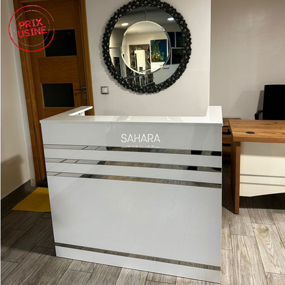 Comptoir de réception en bois blanc Réf B3869