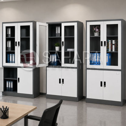 Armoire métallique 4 portes semi-vitré Réf C0302