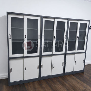 Armoire métallique 4 portes semi-vitré Réf C0302