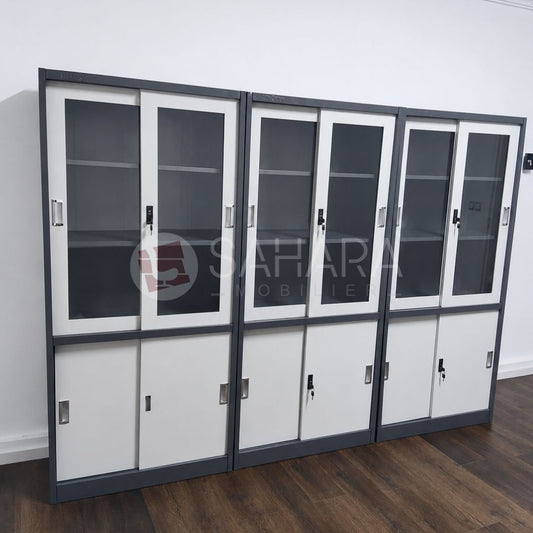 Armoire métallique 4 portes semi-vitré Réf C0302