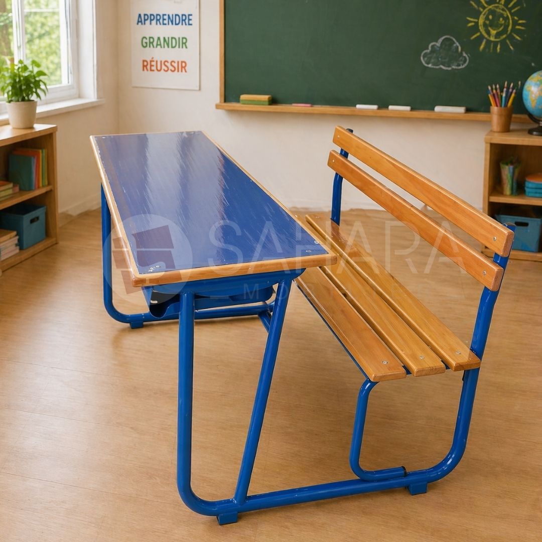 Pupitre Scolaire Biplace Renforcé Réf C0101