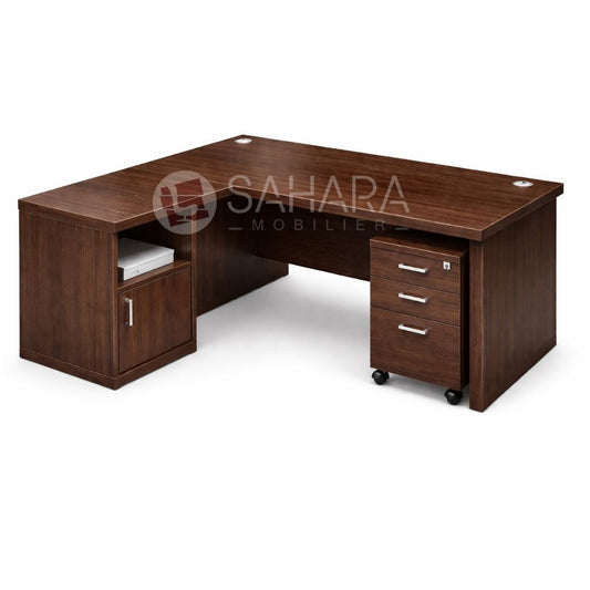 Bureau avec retour et caisson Réf C0754