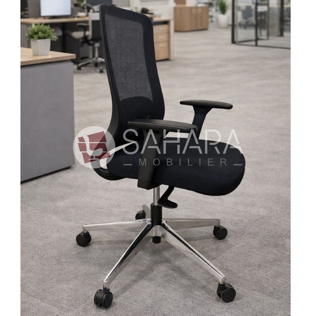 Dossier ergonomique en résille respirante
Soutien lombaire intégré
Structure arrière en polypropylène renforcé
Forme incurvée pour un meilleur maintien du dos