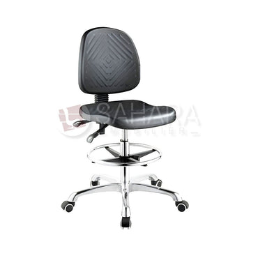 Tabouret en simili cuir piétement chromé Réf C1022