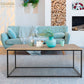 TABLE BASSE 113 CM DESIGN INDUSTRIEL BOIS ET MÉTAL NOIR Réf B2494