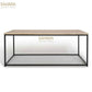 TABLE BASSE 113 CM DESIGN INDUSTRIEL BOIS ET MÉTAL NOIR Réf B2494
