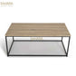 TABLE BASSE 113 CM DESIGN INDUSTRIEL BOIS ET MÉTAL NOIR Réf B2494