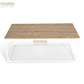 TABLE BASSE 113 CM DESIGN INDUSTRIEL BOIS ET MÉTAL BLANC Réf B2777