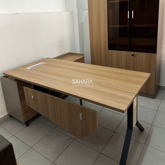 Bureau de travail en bois Blanc Réf B2596 – SAHARA MOBILIER