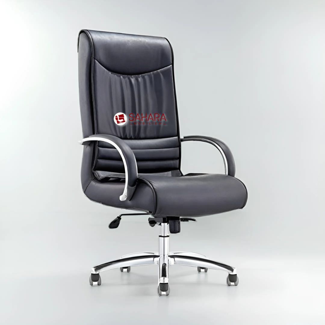 Fauteuil Président SKIN en Cuir Synthétique noir