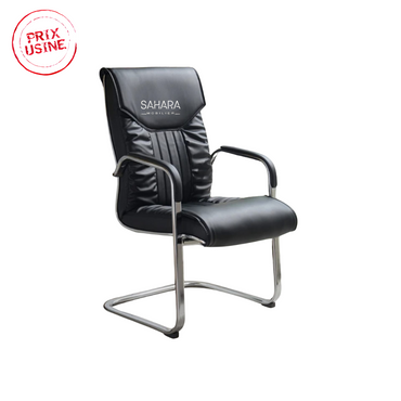 Fauteuil Visiteur en simili cuir avec piètement en luge
