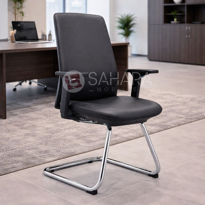Fauteuil visiteur de bureau HD-2196V en simili-cuir premium – Sahara Mobilier