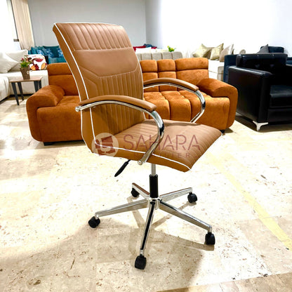 Fauteuil de direction dossier Bas avec accoudoirs fixés sur le dossier et l'assise 